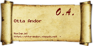 Otta Andor névjegykártya